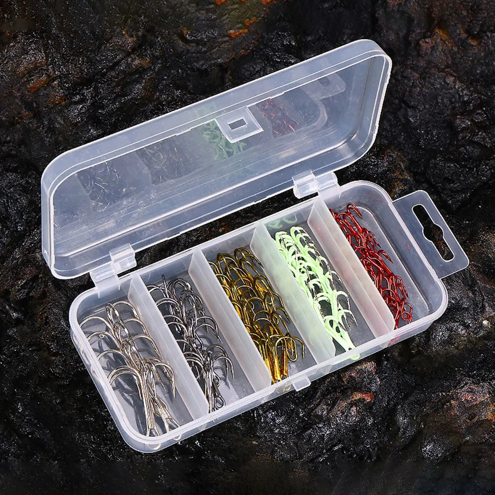 High Carbon Steel Treble Hook 5 Colors Barbed Sharp