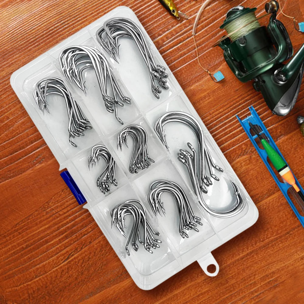 80Pcs Fishing Hooks Stainless Steel Fish Hooks