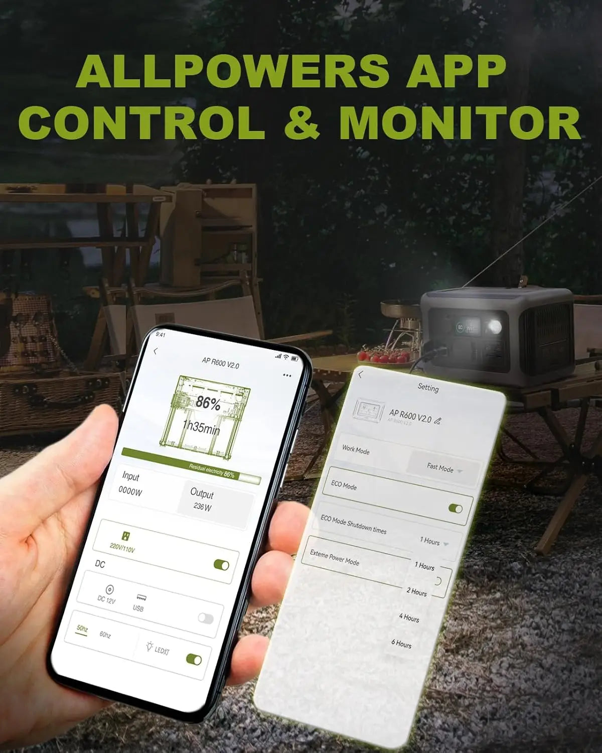 Portable Power Station R600, Battery with 2x 600W (1200W Surge