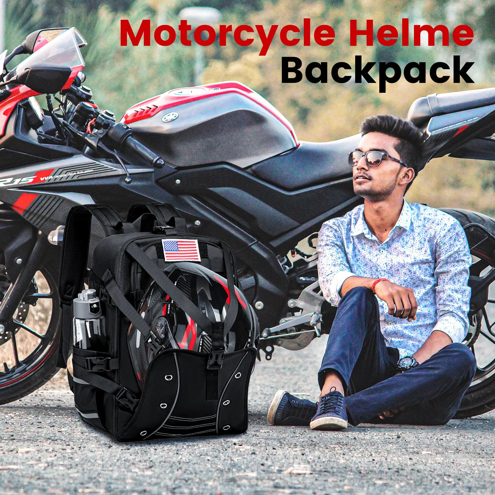 Motorcycle Helmet Backpack Large Capacity Waterproof