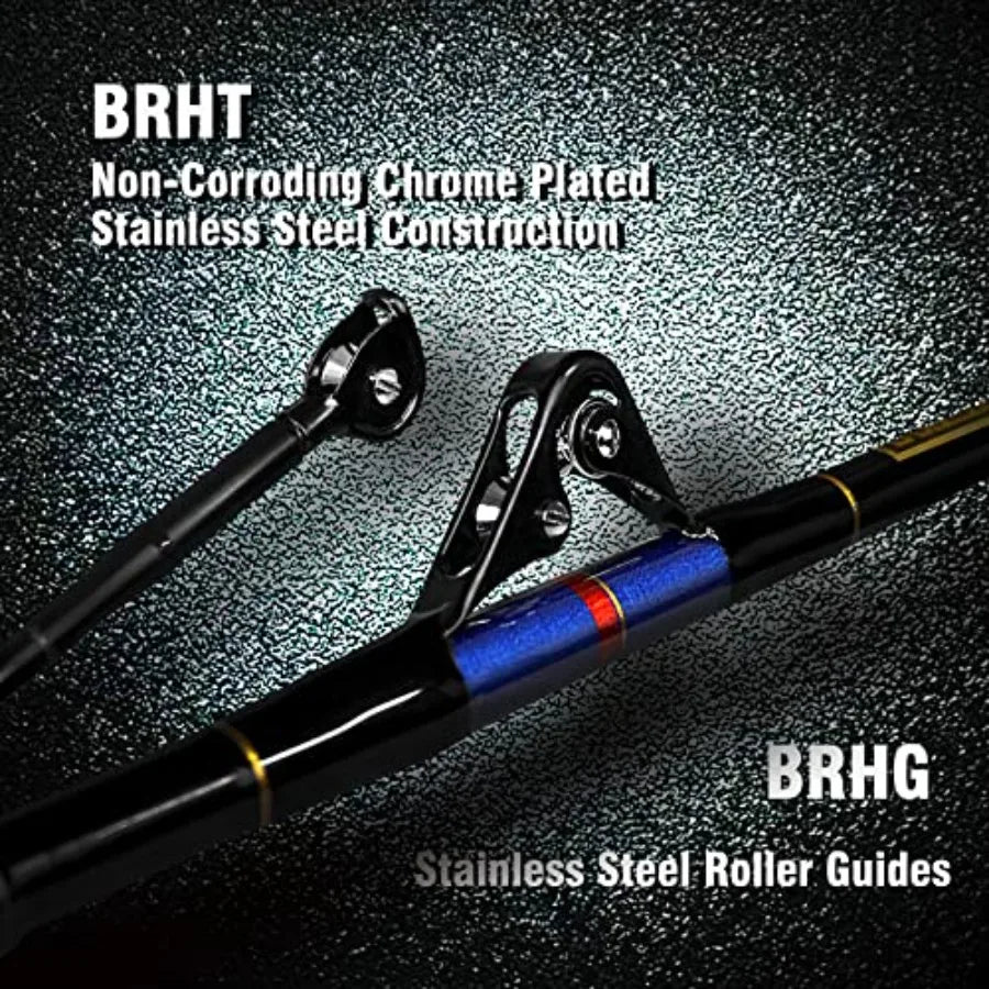 Saltwater Fishing Trolling Rod 1 Piece 2 Piece Heavy Roller