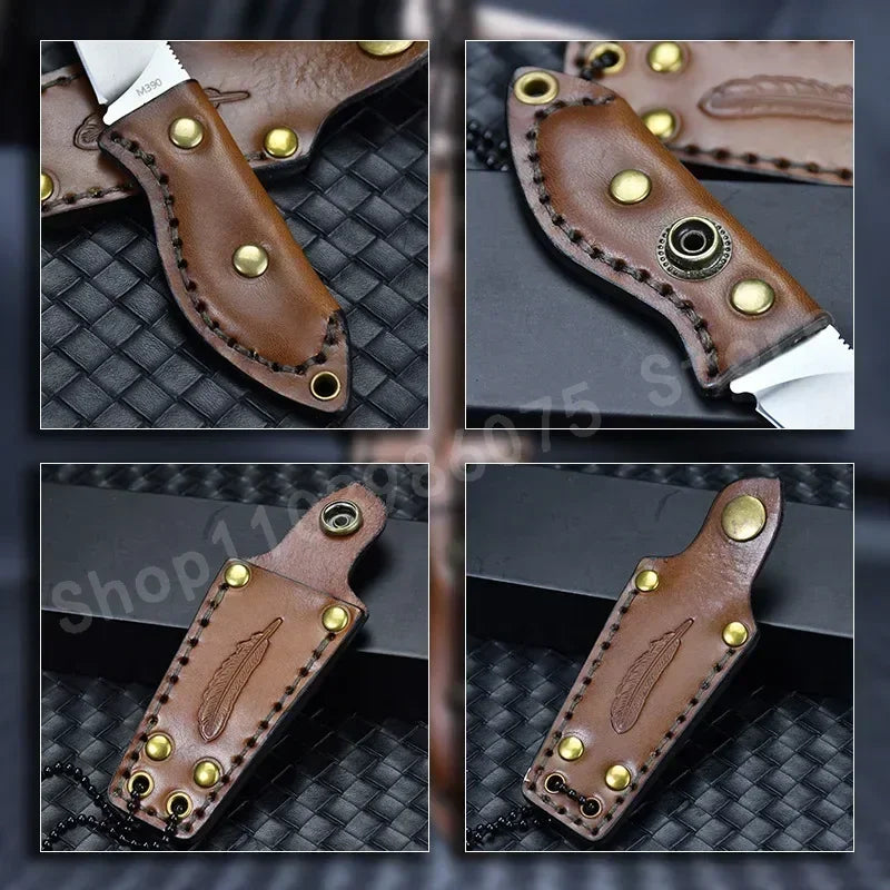 Leather Handle Small Straight ractical knife