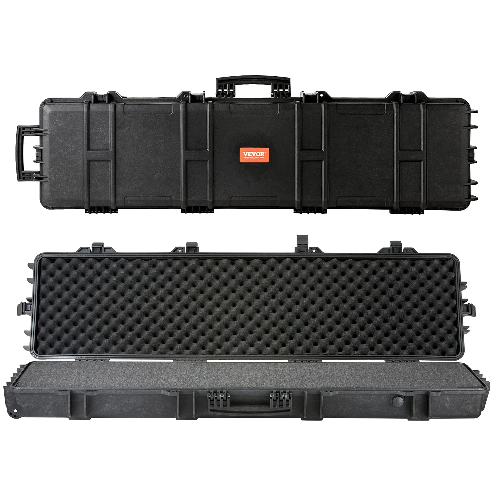 VEVOR Rifle Hard Case Portable Long Gun Storage Hard Suitcase W/ 2 Casters Shockproof & Waterproof Airsoft Rifle Protective Case