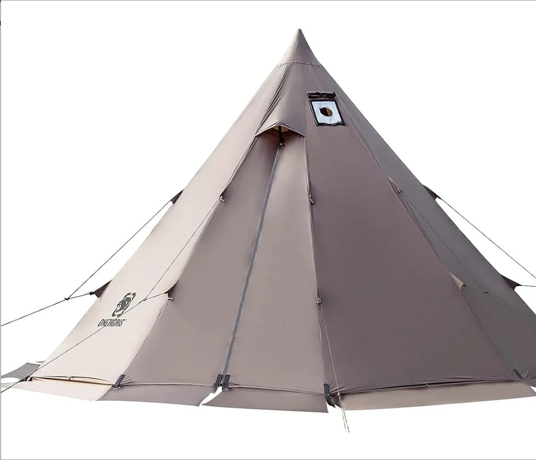 Tent with Stove Jack, 4 Season, 4-6 Person Tipi Tent