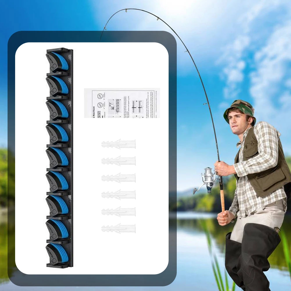 Wall Mounted Fishing Pole Holder Vertical and Horizontal