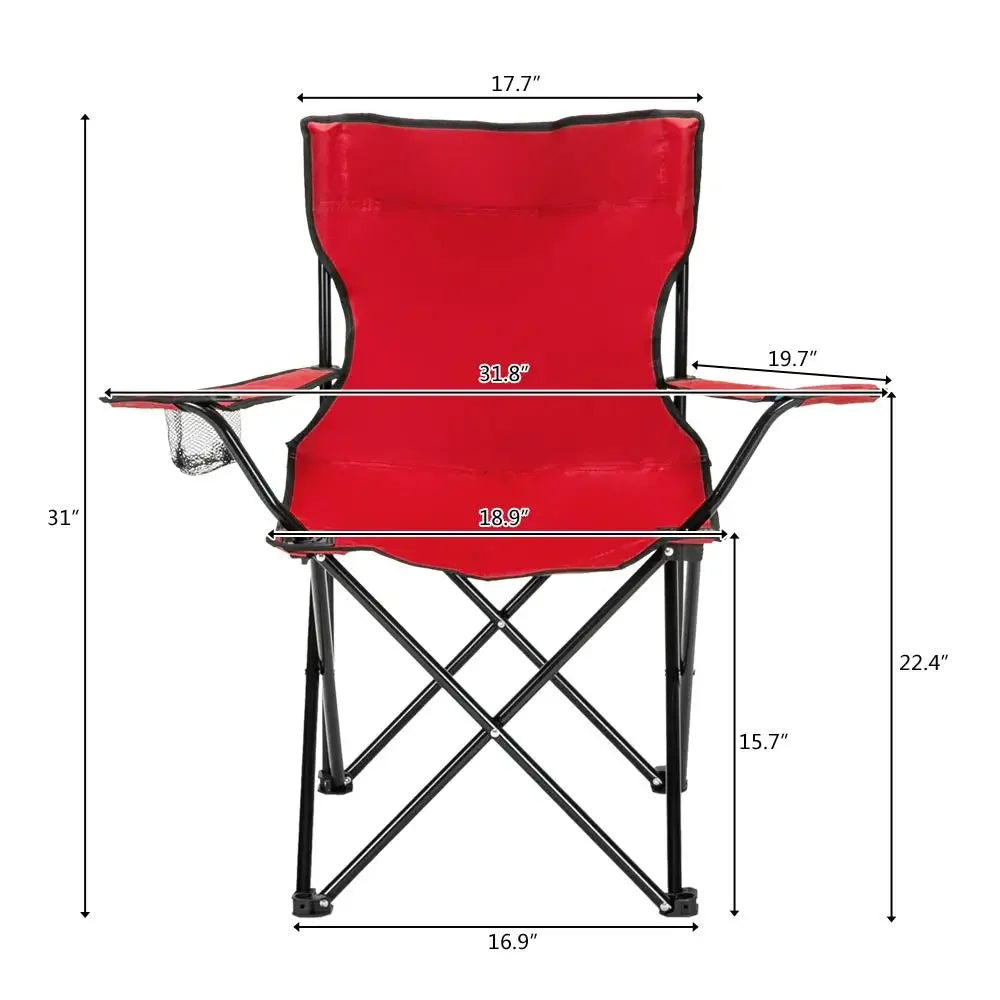Compact Red Camp Chair for Camping, Picnic & Travel