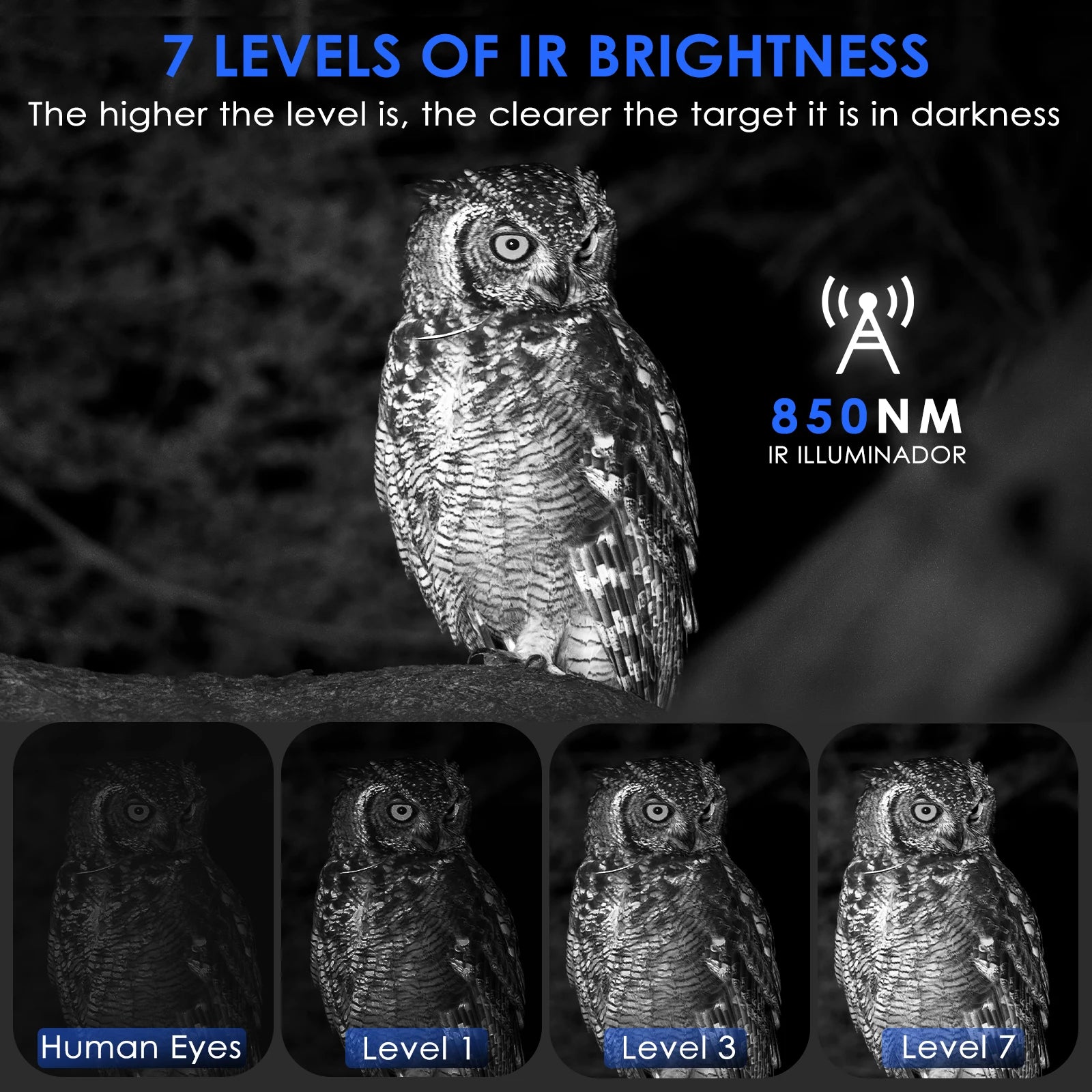 Night Vision Binoculars 4X Digital Zoom 7 Levels Infrared