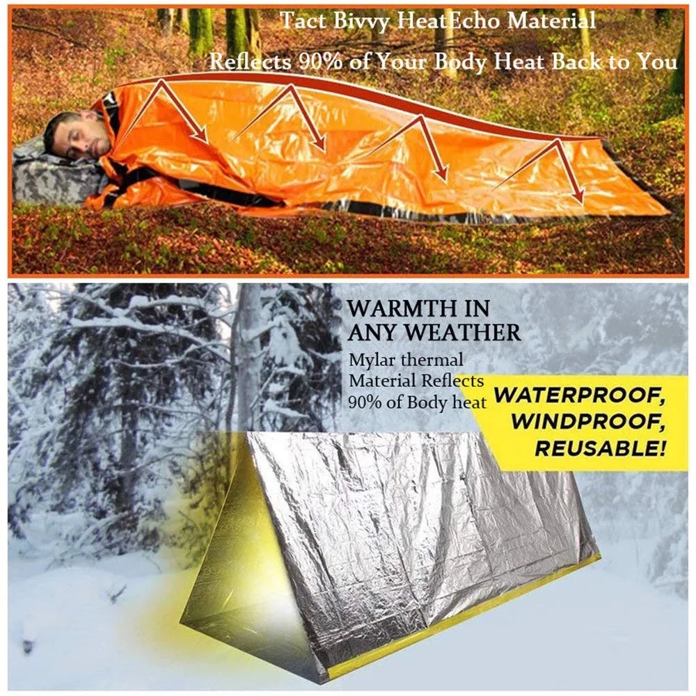 Thermal Sack First Aid Rescue Kit Mylar Blanket