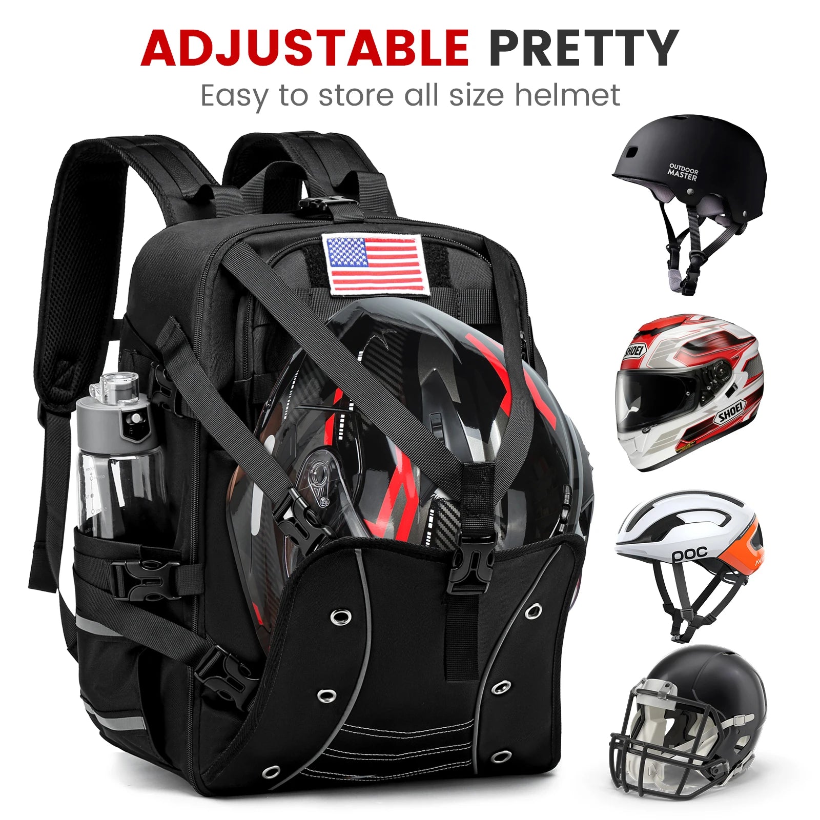Motorcycle Helmet Backpack Large Capacity Waterproof