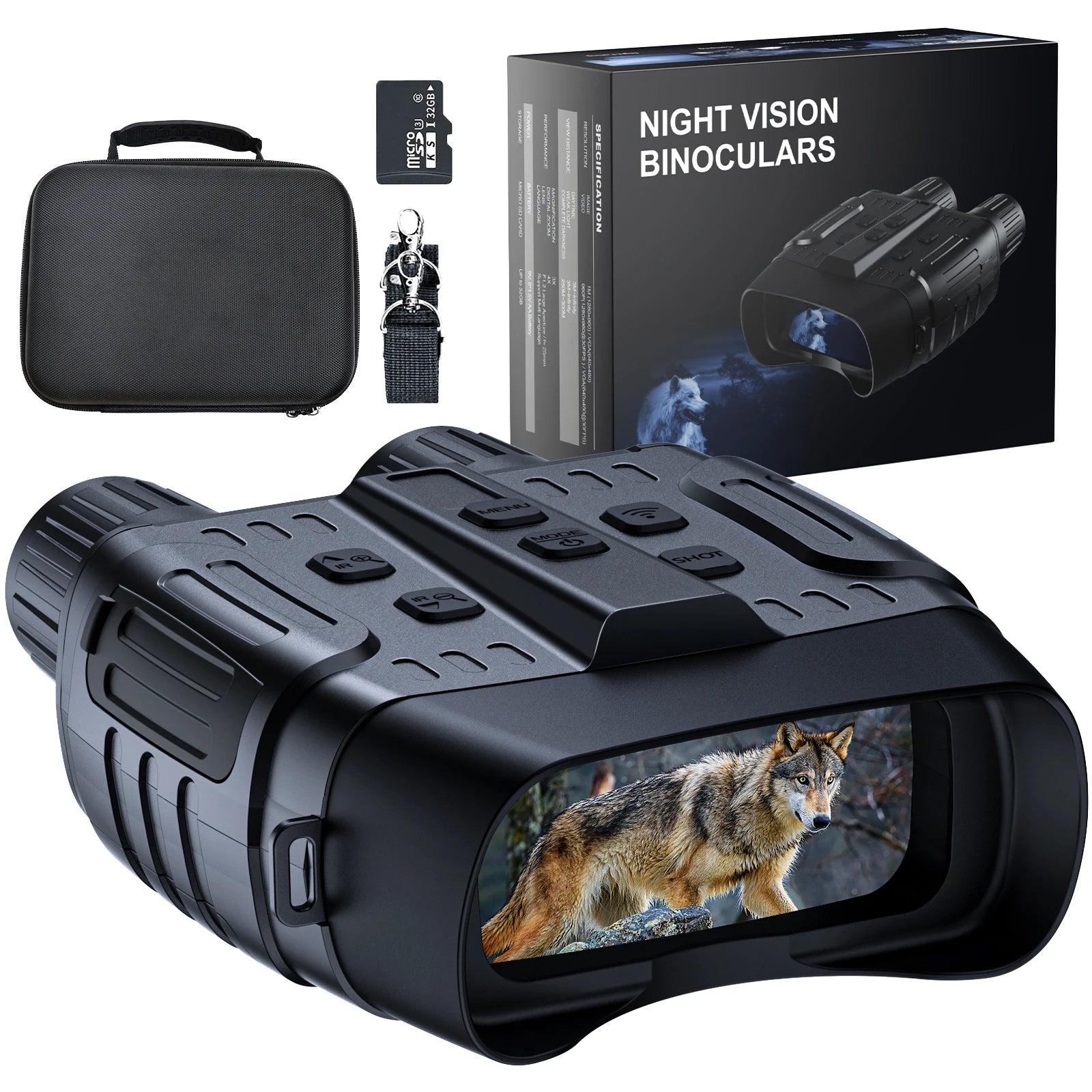 Night Vision Binoculars 4X Digital Zoom 7 Levels Infrared